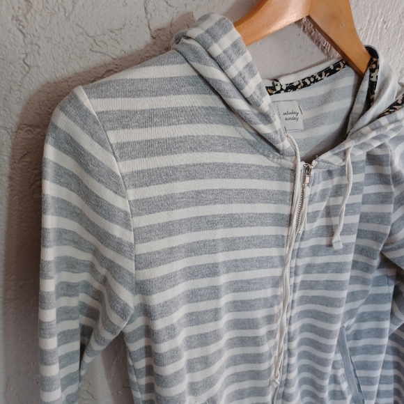 Saturday Sunday {Anthropologie} Striped Zip Up Hoodie Size Medium - Picture 5 of 14